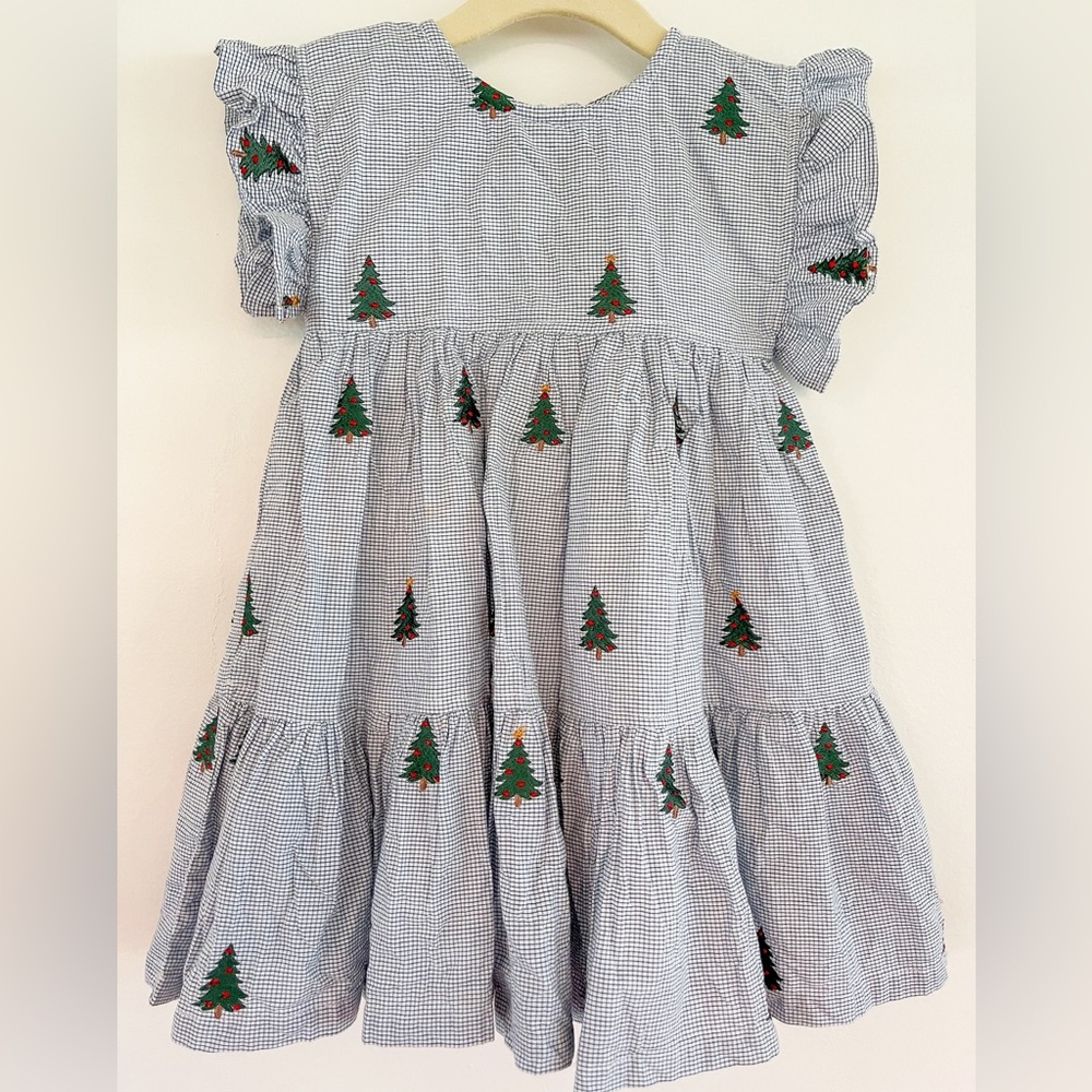 Pink Chicken toddler girls Christmas tree dress